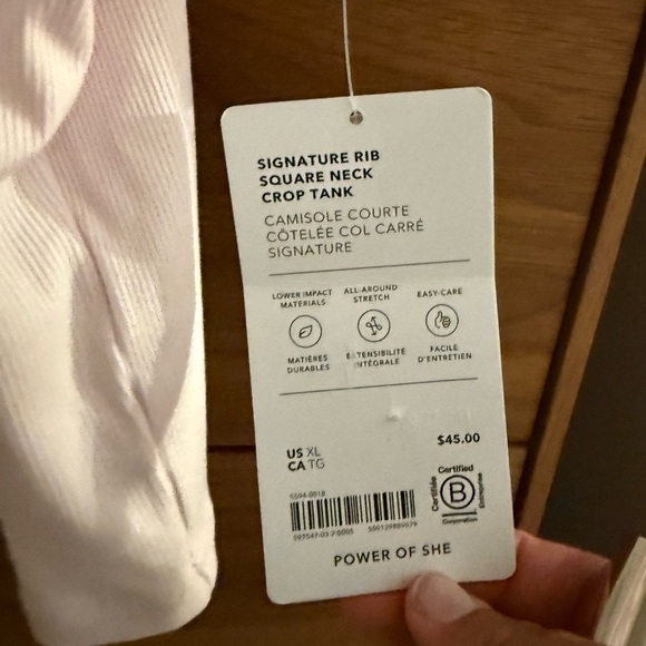 Athleta SIGNATURE RIB SQUARE NECK CROP TANK Size XL - Picture 3 of 11